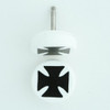 Hero cross white-black flat fake piercing