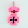 Hero cross / cross pink flat fake piercing