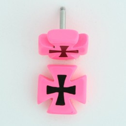 Hero cross / cross pink flat fake piercing