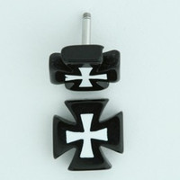 Hero Cross / cross black-white flat fake piercing