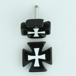 Hero Cross / cross black-white flat fake piercing