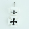 Hero cross / cross white-black flat fake piercing