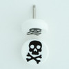Skull bone white flat fake piercing