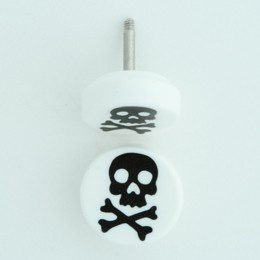 Skull bone white flat fake piercing