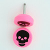 Skull big pink flat fake piercing