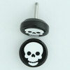 Skull big black-white flat fake piercing