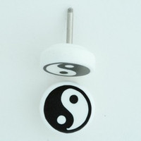 PL Yy white-black flat fake piercing