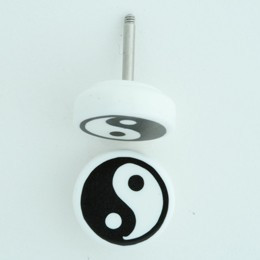 PL Yy white-black flat fake piercing
