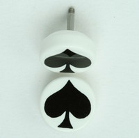 Ace of spades white flat fake piercing