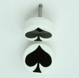Ace of spades white flat fake piercing