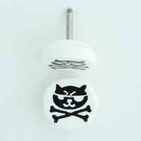 Cat bone white flat fake piercing