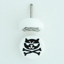 Cat bone white flat fake piercing