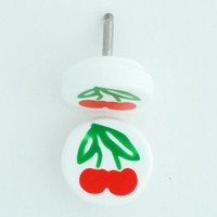 Cherry white flat fake piercing