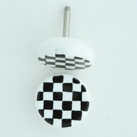 Check white-black flat fake piercing