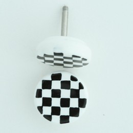 Check white-black flat fake piercing
