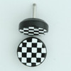 Check black-white flat fake piercing