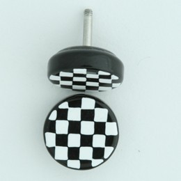 Check black-white flat fake piercing