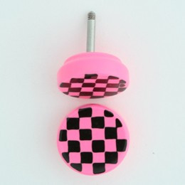 Check pink-Bl flat fake piercing