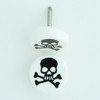 Skull teeth white-black flat fake piercing