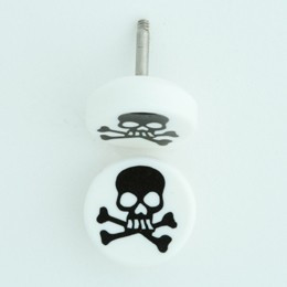 Skull teeth white-black flat fake piercing