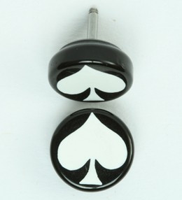  Ace of spades black-white flat fake piercing