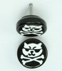 Cat bone black flat fake piercing
