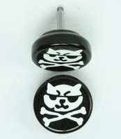 Cat bone black flat fake piercing