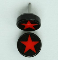 Star black-red flat fake piercing