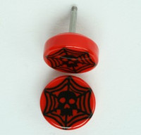 Spiderweb red flat fake piercing