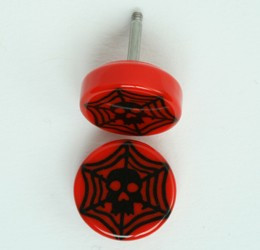 Spiderweb red flat fake piercing