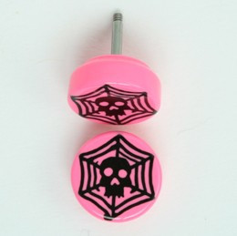 Spiderweb pink flat fake piercing