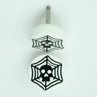 Spiderweb white flat fake piercing