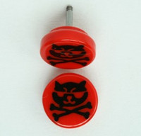 Cat bone red flat fake piercing