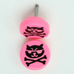 Cat bone pink flat fake piercing