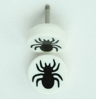 Spider white flat fake piercing