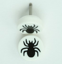 Spider white flat fake piercing