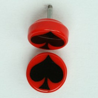 Ace of spades red-black flat fake piercing