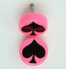 Ace of spades pink flat fake piercing