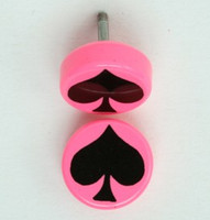 Ace of spades pink flat fake piercing