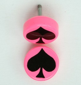 Ace of spades pink flat fake piercing