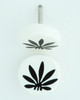 Marijuana white flat fake piercing