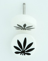 Marijuana white flat fake piercing