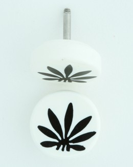 Marijuana white flat fake piercing
