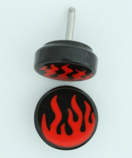 Fire black-red flat fake piercing