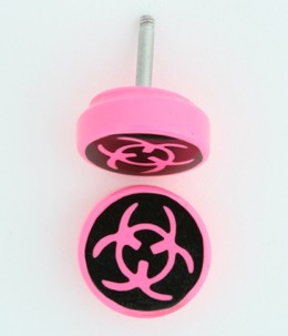 Bio pink flat fake piercing