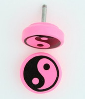 PL Yy pink flat fake piercing