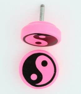 PL Yy pink flat fake piercing