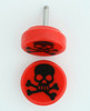 Skull teeth red flat fake piercing