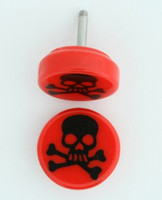 Skull teeth red flat fake piercing