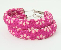 Flower pink creole ear ring